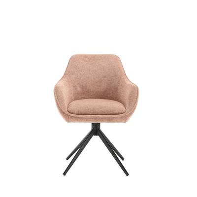 Sohome Draaibare Eetkamerstoel 'Toby' Stof met handgreep, kleur Zalmroze Sohome Draaibare Eetkamerstoel 'Toby' Stof met handgreep, kleur Zalmroze