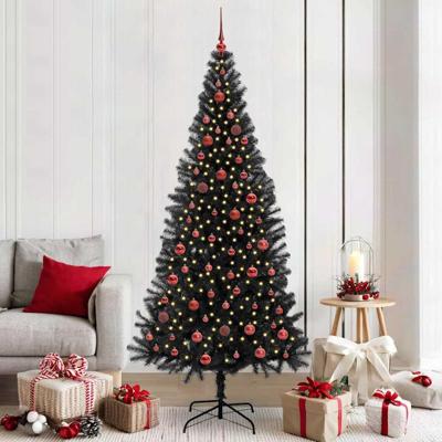VidaXL Kerstboom met 300 led met standaard zwart 210 cm pvc VidaXL Kerstboom met 300 led met standaard zwart 210 cm pvc
