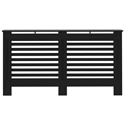 VidaXL Radiatorombouw 152x19x81,5 cm mdf zwart - thumbnail