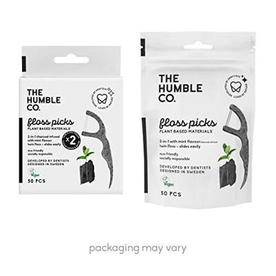 The Humble Co. Tandenstokers + flosdraad - mint & houtskool - thumbnail