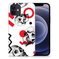 Silicone Back Case iPhone 12 | 12 Pro (6.1") Skull Red - thumbnail