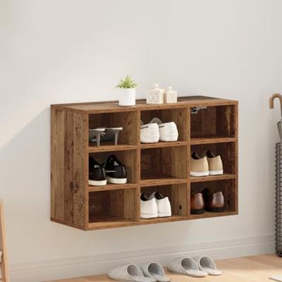 VidaXL Schoenenkast met plank oudhout 77,5 x 30 x 51 cm bewerkt hout