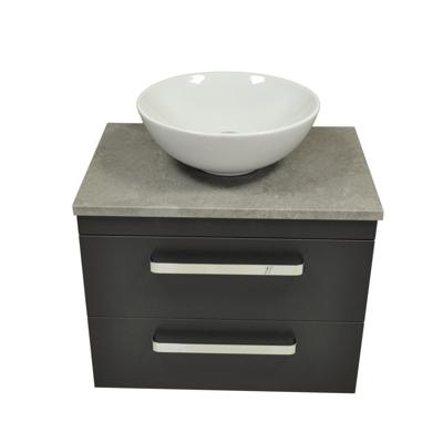 Badkamermeubelset Sanicare Q11 2 Laden 65cm Grey-Wood (spiegel optioneel)