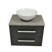 Badkamermeubelset Sanicare Q11 2 Laden 65cm Grey-Wood (spiegel optioneel) - thumbnail