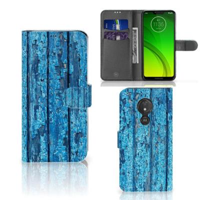 Motorola Moto G7 Power | Book Style Case | Wood Blue