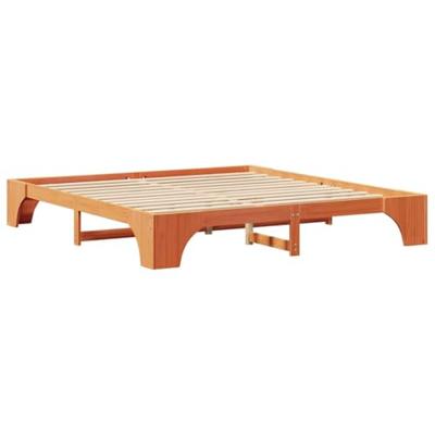 Gewaxte Bruin Bedbodem 200x200 cm Massief Grenen Hout