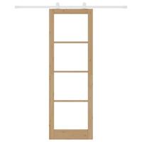 Schuifdeur met Hardware Set 'ORKDAL'Massief Hout & Glas - thumbnail