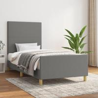 Bedframe zonder matras 100x200 cm stof donkergrijs - thumbnail