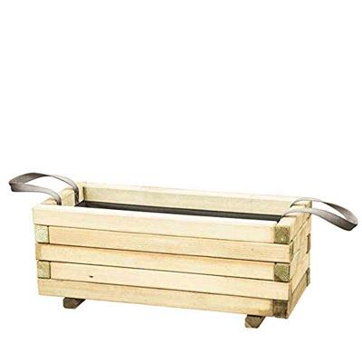 Siena Garden TANUSSLIM 90 Plantenbak Dennenhout, Vlies Natuur, Zwart