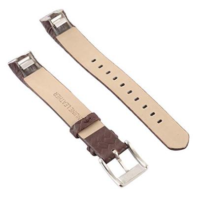 By Qubix - Lederen bandje Compatible met Fitbit Alta - Donkerbruin - Compatible fitbit bandje