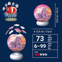 Ravensburger - paarden aan het strand - 3d puzzle-ball nachtlicht - 73 stukjes - thumbnail