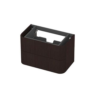 INK - Afgeronde Onderkast Fineer 2 Laden Softclose met Gefreesd Front Tbv Grepen - 800x450x520 Mm - Dark Veneer