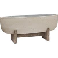 Pottery Pots Shelby M beige washed 75 cm ovale bloempot op poten - thumbnail