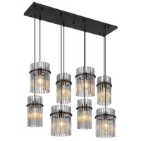 Globo Zwarte hanglampGorley met smoke glas 8-lichts - 15698-8H - thumbnail