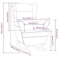 Schommelstoel met massief rubberwood poten fluweel donkergroen - thumbnail