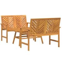 Tuin loungeset 3 pcs Bruin Massief Acaciahout - thumbnail