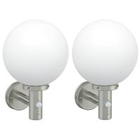 VidaXL Buiten wandlamp 2 pcs zilver 28 x 25 x 38 cm - thumbnail