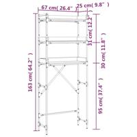 Wasmachinekast 67x25x163 cm bewerkt hout sonoma eikenkleurig - thumbnail