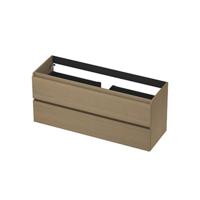 INK - Onderkast 2 Laden Greeploos met Houten Keerlijst - 1200x400x520 Mm - Olijf Eiken - thumbnail