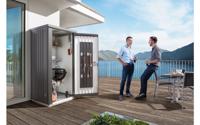 Biohort metalen tuinkast 150 Dubbele deur kwartsgrijs 155x83x182,5 cm- Plat dak- Metaal- Biohort - thumbnail