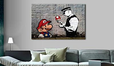 Schilderij - Mario and Cop by Banksy