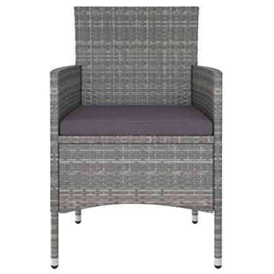 3-delige Tuinset poly rattan grijs