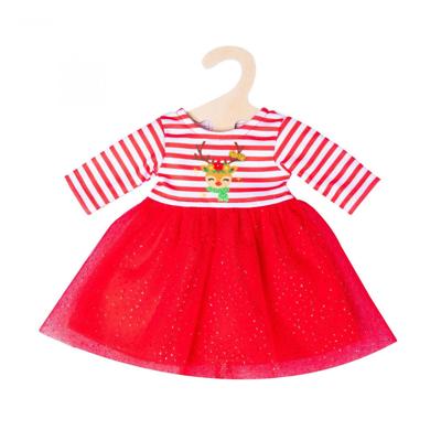 Heless Kerstjurk met haarband rendier, maat 28-35 cm