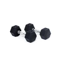 Core Power Rubber Hex Dumbbells - 8 kg - thumbnail