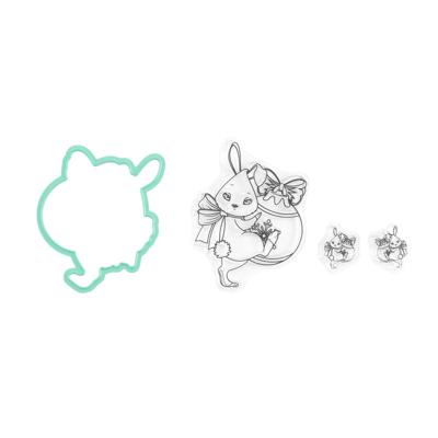 Nellie's Choice • rowan cutting die & clear stamp konijn 4st.