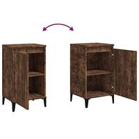 Nachtkastje 40x35x70 cm bewerkt hout gerookt eikenkleurig - thumbnail