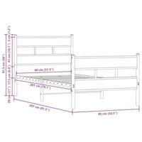 Bedframe met hoofdbord en voetbord zonder matras 80x200 cm - thumbnail