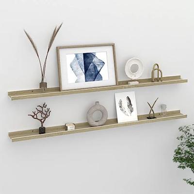 VidaXL Wandschappen 2 st 115x9x3 cm wit en sonoma eikenkleurig