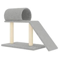vidaXL Kattenmeubel met tunnel en ladder 55,5 cm lichtgrijs, kattentoren, kattenboom, kattenkrabtoren, kattenkrabpaal, kattenspeelmeubel - thumbnail