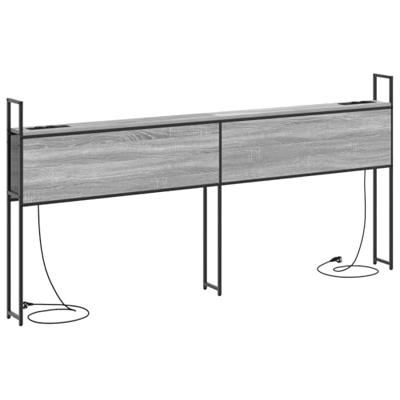 Opberghoofdbord met hoofdeinde met opslag Grijs sonoma 200 cm Bewerkt hout Opberghoofdbord met hoofdeinde met opslag Grijs sonoma 200 cm Bewerkt hout