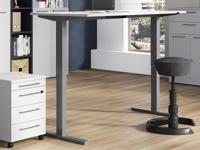 Bureau elektrisch verstelbaar in hoogte AGENDARME 160 cm lichtgrijs/zilver - thumbnail