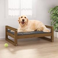 VidaXL Hondenmand 75,5x55,5x28 cm massief grenenhout honingbruin - thumbnail