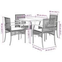 5-delige Tuinset met kussens poly rattan beige - thumbnail