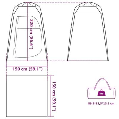 Privacytent snelsluiting waterdicht grijs