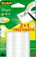 Scotch Magic plakband Ft 19 mm x 15 m 2 + 1 gratis - thumbnail