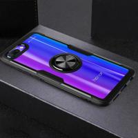 Scratchproof TPU + acryl ring beugel beschermende case voor Huawei Honor 10 (zwart) - thumbnail