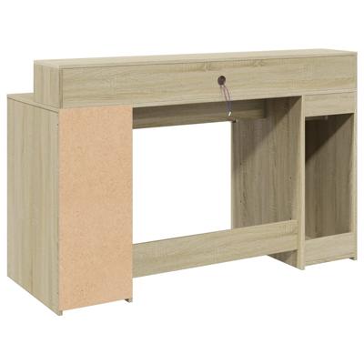 Bureau met LED-verlichting 200x55x91 cm hout sonoma eikenkleur - thumbnail