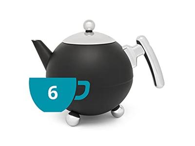 Bredemeijer Bella Ronde Enkele theepot 1200 ml Zwart, Chroom Bredemeijer Bella Ronde Enkele theepot 1200 ml Zwart, Chroom