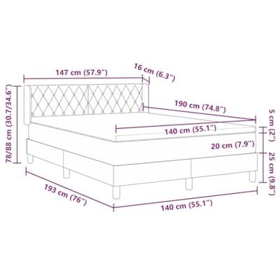 Boxspringbed met matras fluweel zwart 140x190 cm