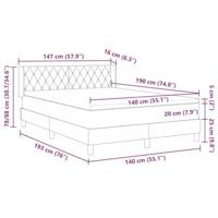 Boxspringbed met matras lichtgrijs 140x190 cm - thumbnail