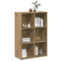 Boekenkast/dressoir 66x30x98 cm bewerkt hout artisanaal eiken - thumbnail
