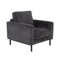 Tower Living Fauteuil 'Norwich' Rib, kleur Donkergrijs - thumbnail