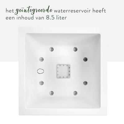 Elho Vivo Next Square 40 Bloembak - Wit - Ø 39 x H 38 cm - binnen/buiten - 100% gerecycled