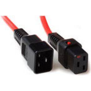 ACT AK5204 230V Stroomkabel C19 Lockable/C20 Rood - 3 meter