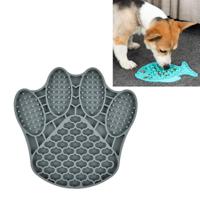 2 PCS Pet Cats and Dogs Siliconen Slow Food Mat Anti-choke Bowl Style:Claw Type (Grijs) - thumbnail