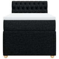 Boxspring met matras stof zwart 90x200 cm - thumbnail